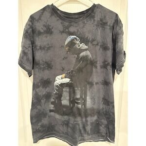 XXXTentacion Tie Dye Graphic T-Shirt Mens Medium Black Grey Portrait Rap Tee MD